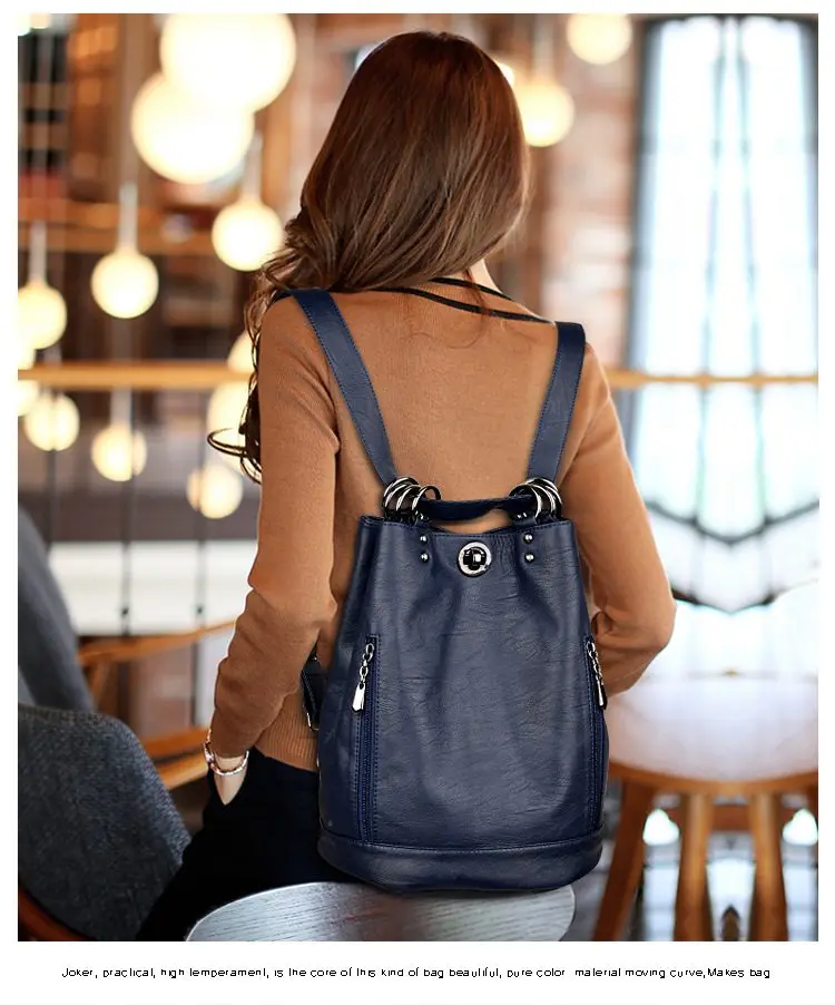Женский рюкзак mochila feminina Повседневный многофункциональный женский кожаный рюкзак женская сумка через плечо дорожная сумка S1735