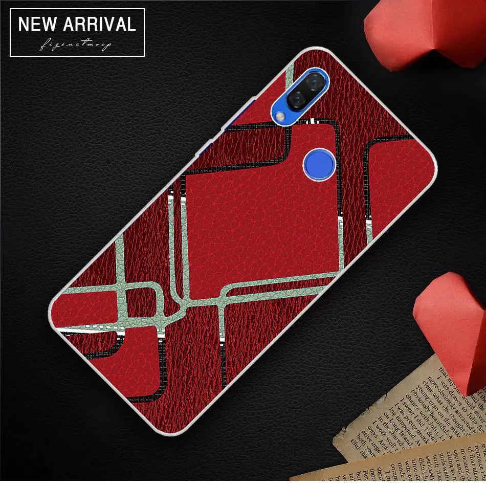 For Huawei Nova 3i Silicone Imitation Leather Geometric figure Case Y9 2018 Coque |