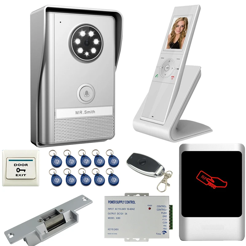 JEX Беспроводной видео телефон двери дистанционного разблокировки внутренней