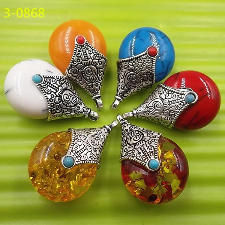 Посеребренная инкрустация натуральный Лазурит подвески Непальские винтажные