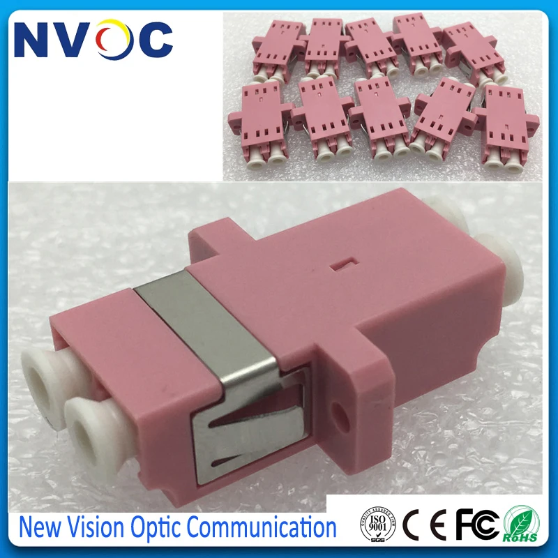 200 шт./лот мм Дуплексный LC/UPC OM4 розовый волоконно оптический соединитель