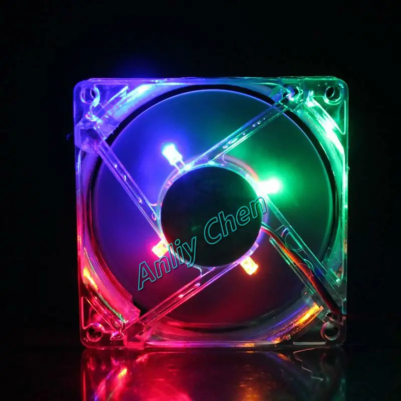 Бесщеточный вентилятор охлаждения GDT цветной светодиодный белый корпус 12 в пост.