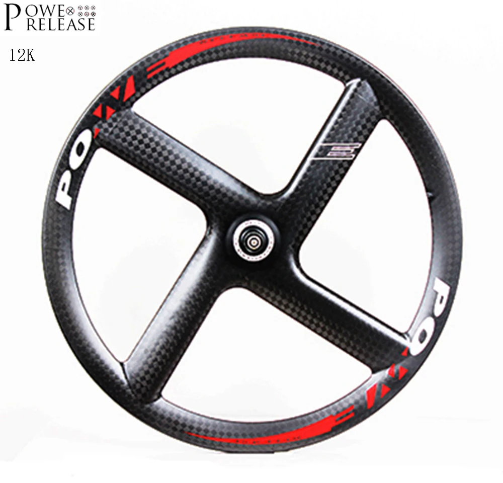 Powerelease 700C 4 spoke углеродное колесо дорожный трубчатая клинчерная покрышка велосипеда 4-spork диски трек фиксированная зубчатая передача TT дорожный велосипед
