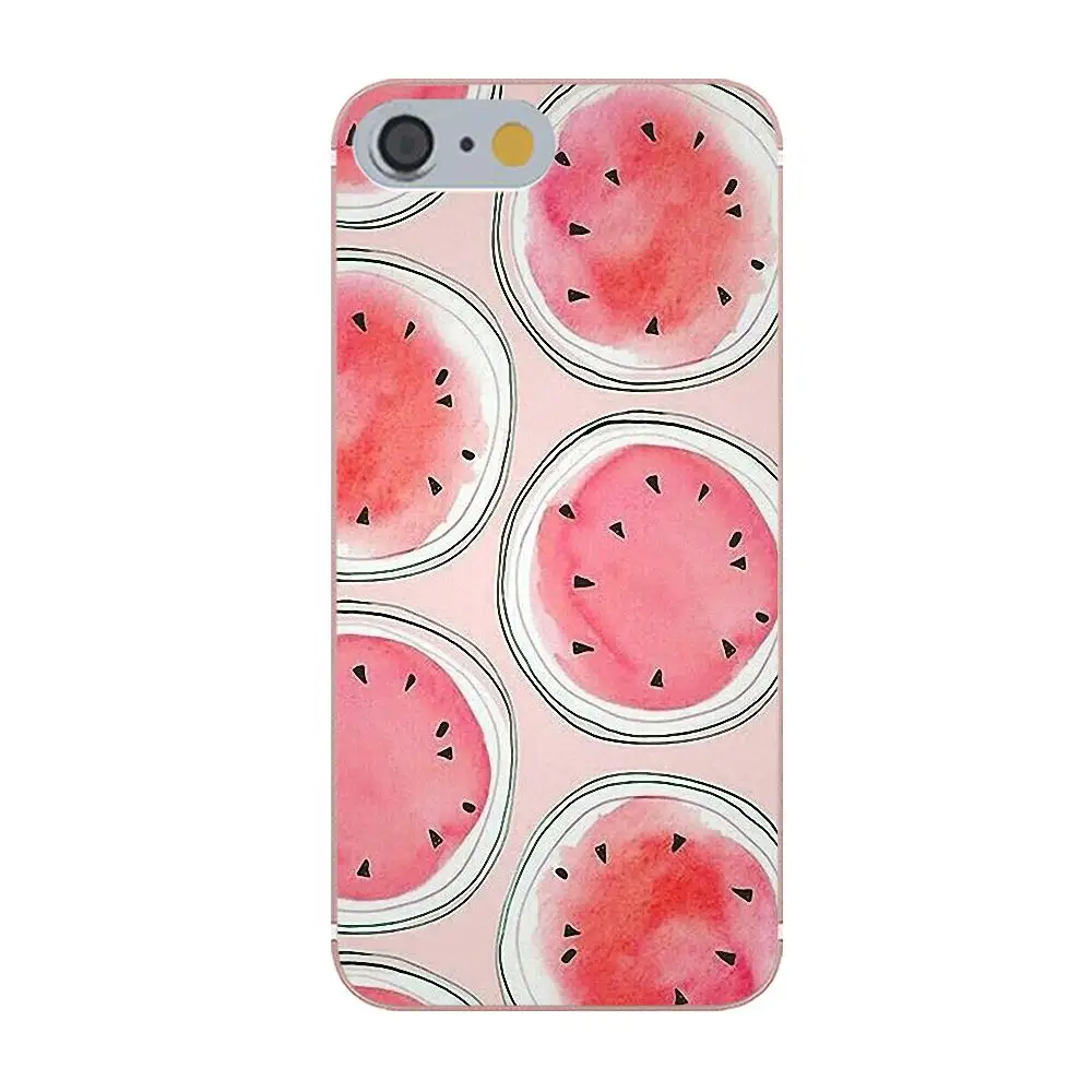 Для Apple iPhone X 4 4S 5 5C 5S SE 6 6S 7 8 Plus мягкие чехлы Fundas Фрукты Арбуз для