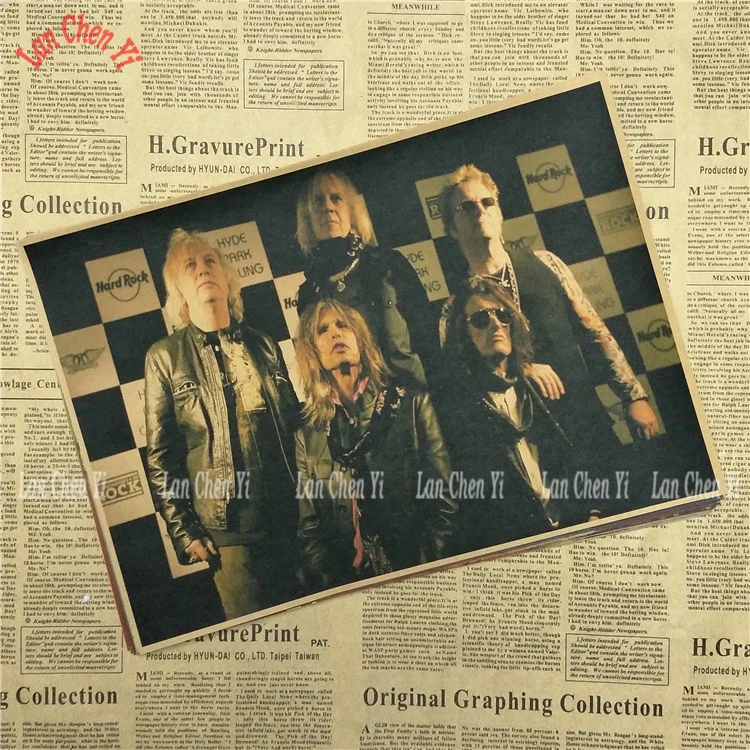 Рок-Группа Aerosmith ностальгическая матовая крафт-бумага плакат офис подарок столовая домашний Декор стикер дизайн