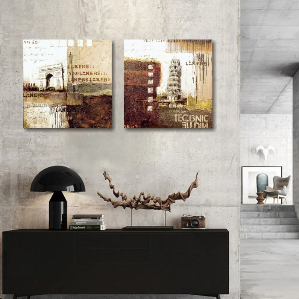 2 шт./набор abstrato quadro холст водонепроницаемая живопись модульные картины на стенах