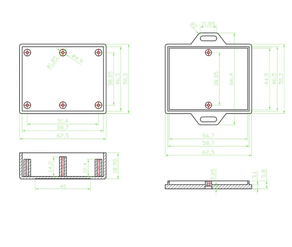 10 шт./лот настенные корпуса из АБС пластика для печатной платы размера очень