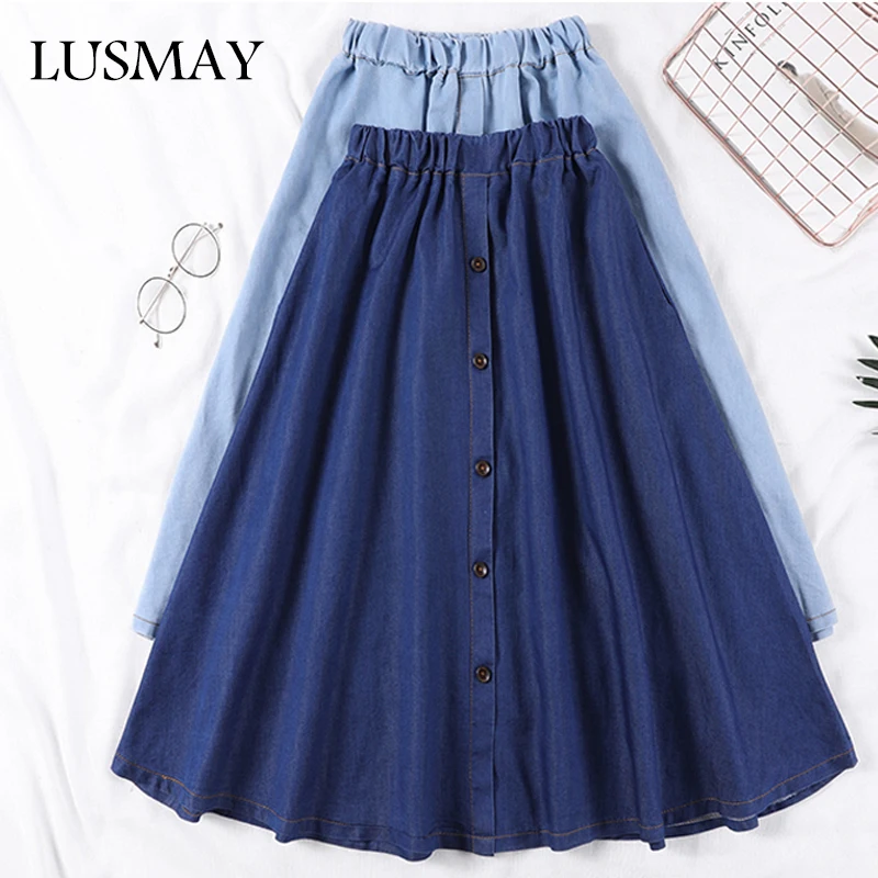 Корейская джинсовая юбка Для женщин 2018 Новая мода Демисезонный элегантный мини