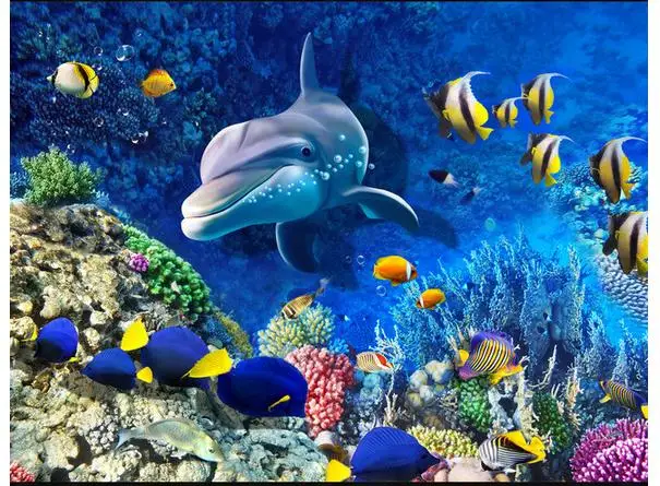Настенные 3D-обои на заказ водонепроницаемые обои с рисунком дельфина кораллов