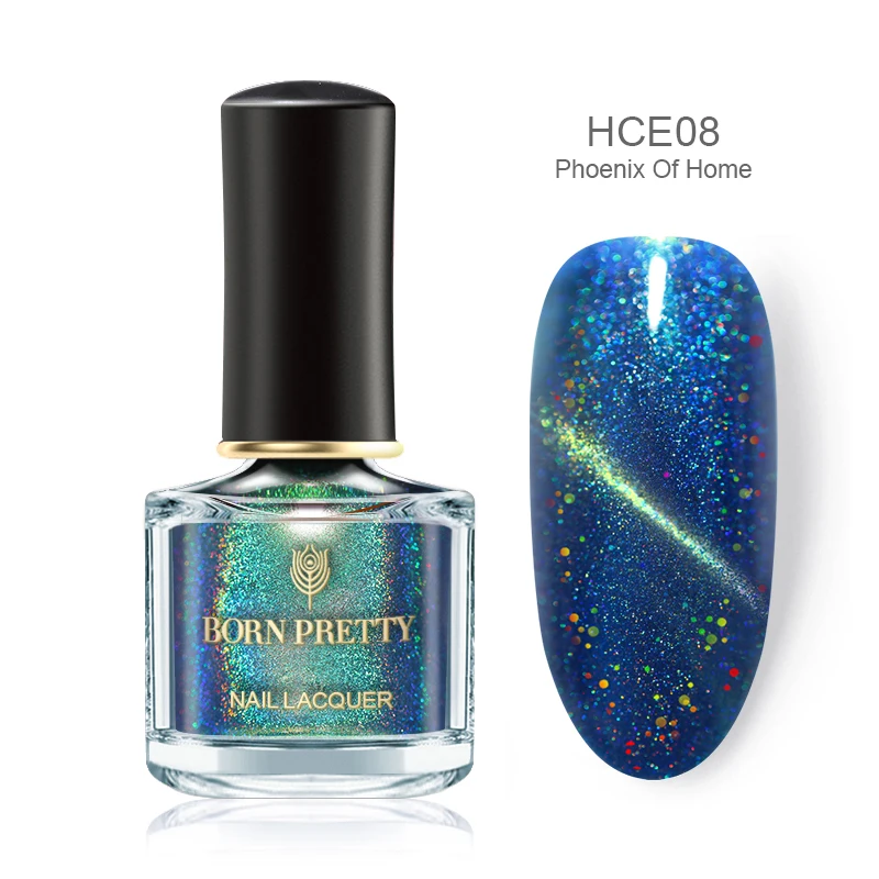 BP-HCE08 BORN PRETTY кошачий глаз ногтей голографический лак Хамелеон Блестящий Блестки Маникюр Декоративный Лак для ногтей черная основа требуется магический лак - Цвет: BP-HCE08