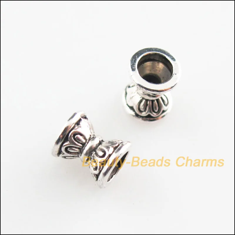 100 Новинка Платье с цветочным узором для конус Подвески тибетский серебристый