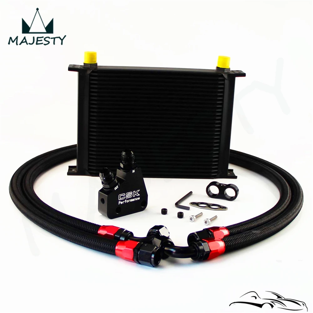 28 Row Engine Oil Cooler Kit + Sandwich Plate For BILLET LS1 LS2 LS3 LSX VE HSV |