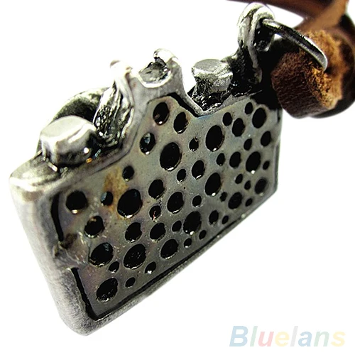 Men's Cool Unisex Vintage Rock Punk Charm Camera Pendant Genuine Leather Necklace 2KE2 | Украшения и аксессуары