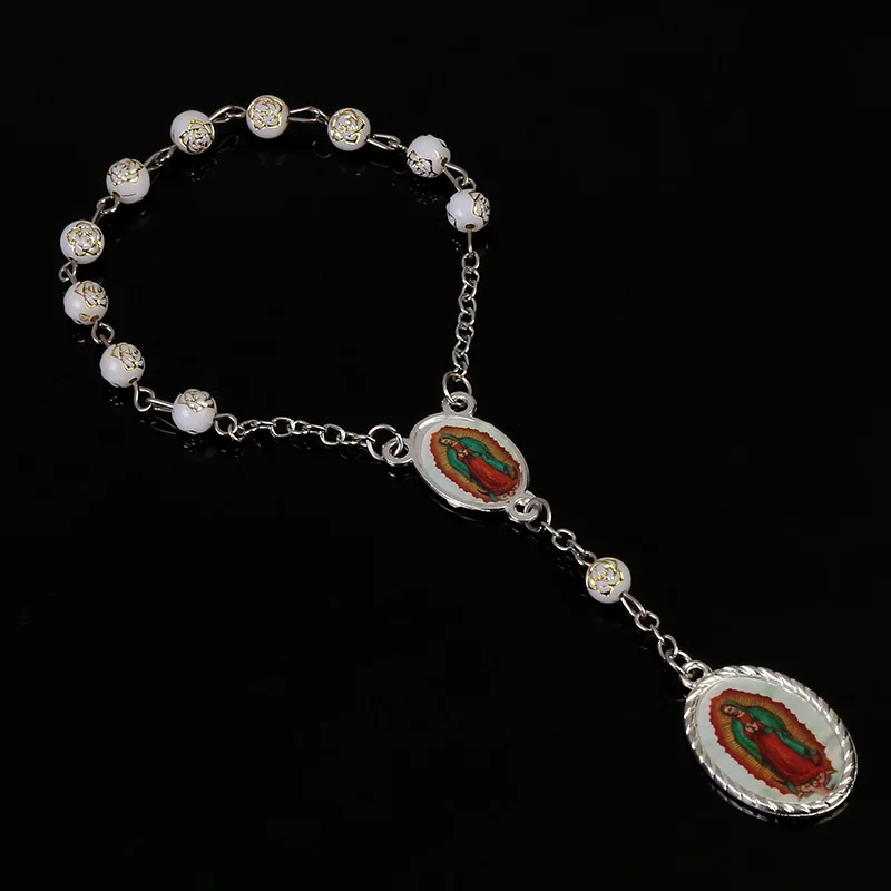 48 штук христианского пластикового филигранного Креста розы браслет женский