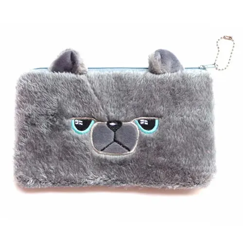 Grey bear Kawaii Panda плюшевый Чехол-Карандаш для девочек, школьные принадлежности, канцелярские принадлежности, подарок, милый медведь, пенал, сумка, чехол-карандаш, Офисные инструменты - Цвет: Grey bear