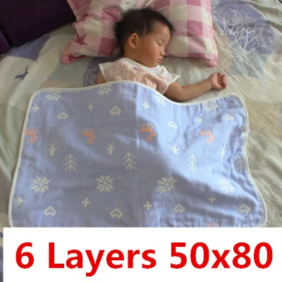 Deer 6 Layer 50x80 Милое детское одеяло s Младенцы пеленать Bebe конверт коляска обернуть для новорожденных получить одеяло детское постельное белье одеяло s Подушка полотенце - Цвет: Deer 6 Layer 50x80
