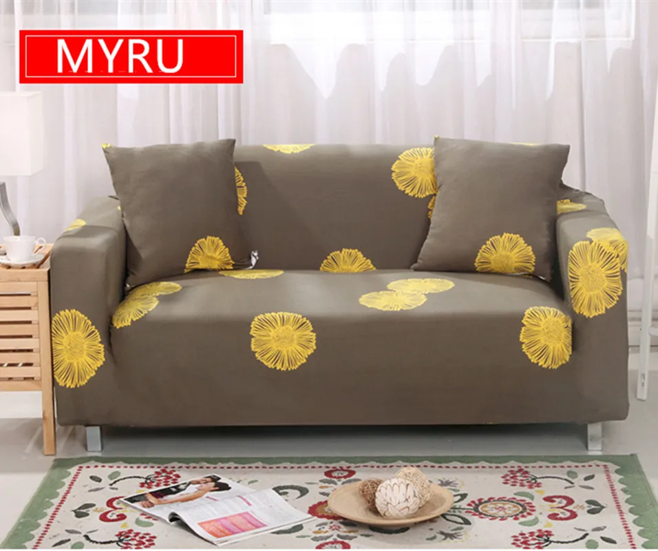 Классические чехлы для диванов с цветочным принтом плотное покрытие