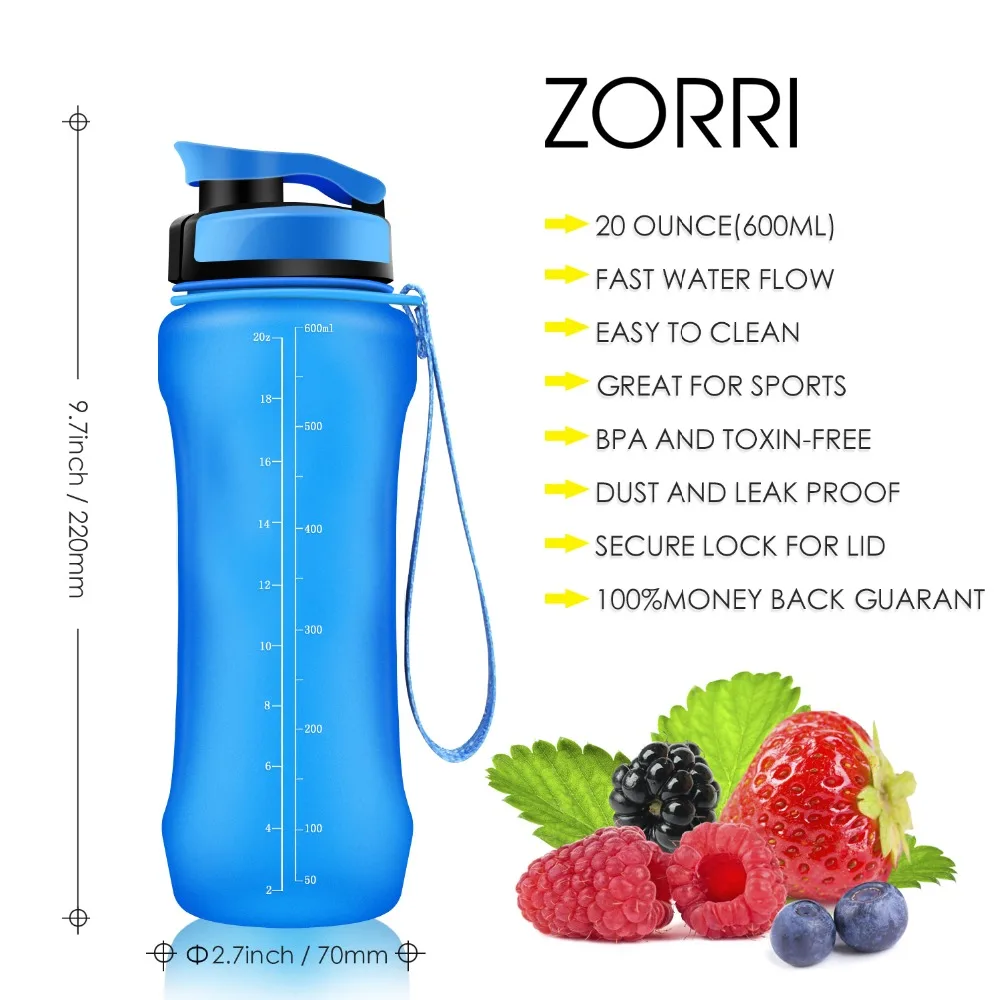 Портативная Спортивная бутылка для воды ZORRI, без бисфенола, пластиковая, для путешествий на открытом воздухе, бутылки для воды, для студентов, gourde botellas para agua