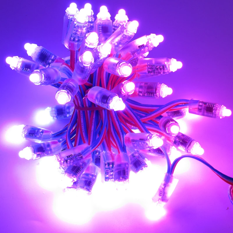 100pcs/lot DC12V 9mm UCS1903 addressable RGB led smart pixel node light digital full color string waterproof IP68 rated | Лампы и
