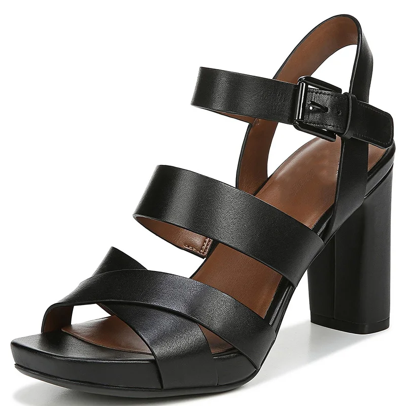 Простые сандалии Женские однотонные черные/белые туфли на очень высоком