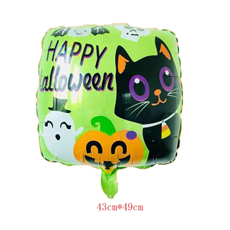 Halloween Square Foil Balloons Happy Decorations Cat Ghost Globos bat Baloon Inflatable Classic Toys Party Supplies | Дом и сад