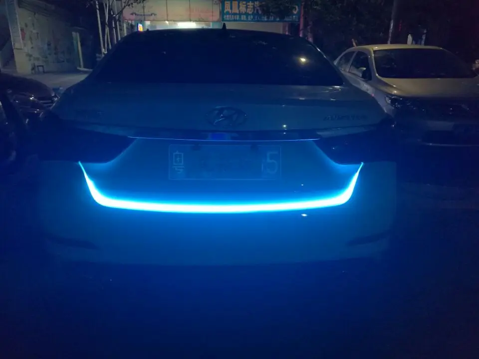 120CM Хвост светильник Функция багажник автомобиля стоп-сигнал поворота светильник лампа светодиодная бегущая строка сигнальный светильник Предупреждение светильник для hyundai solaris tucson i30