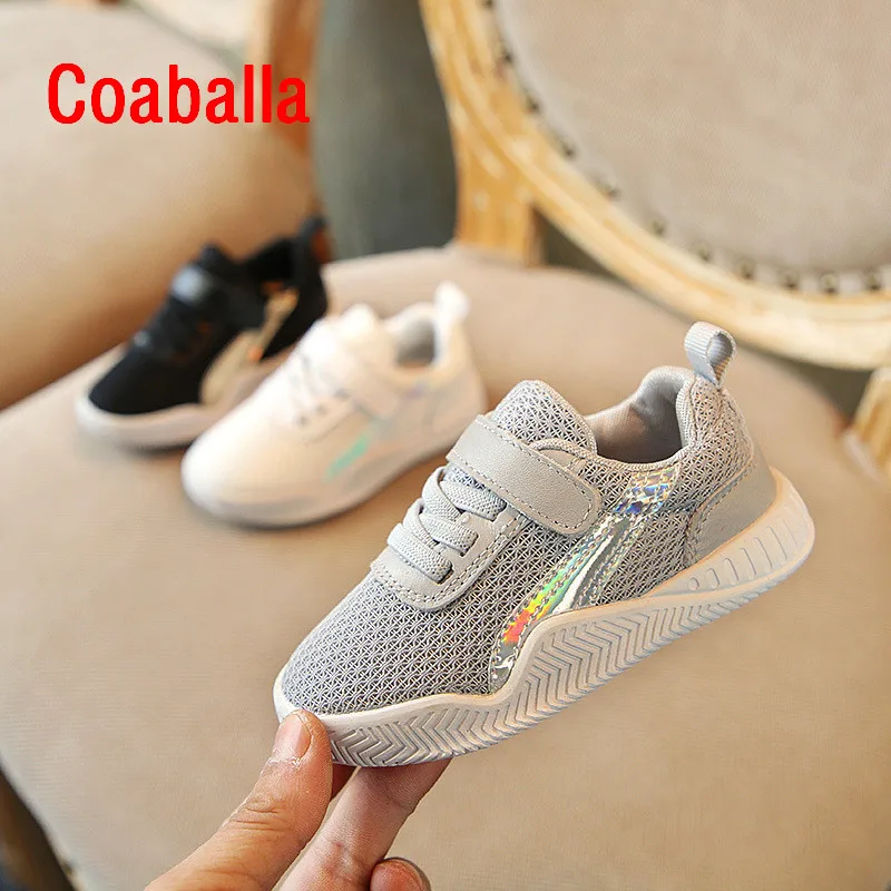 Детские кроссовки из дышащего сетчатого материала для маленьких девочек и