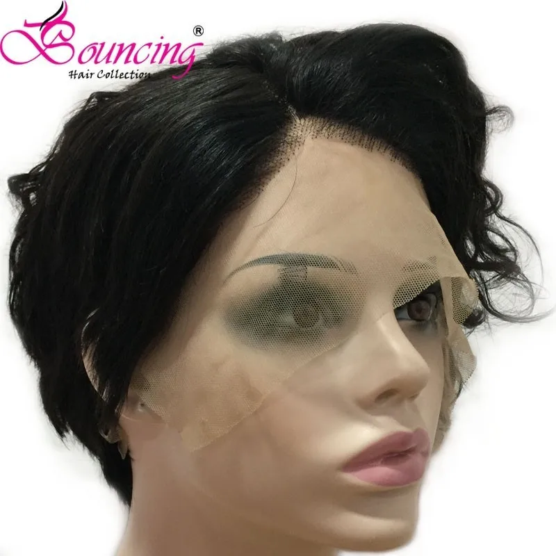 Подпрыгивающие волосы бразильские Реми Индивидуальные Короткие Pixie Cut парик натуральный цвет#27#613 предварительно сорванные короткие парики из человеческих волос для женщин