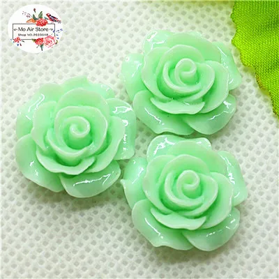 light green 50pcs 50 шт 15 мм разноцветный Цветочный Кабошон из смолы с плоской задней поверхностью для поделок/украшения для телефона без отверстия - Цвет: light green 50pcs