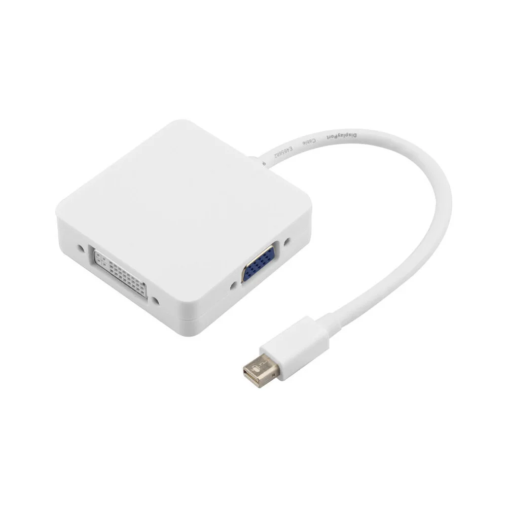 3 in1 белый Thunderbolt Mini DP Displayport HDMI DVI VGA Кабель адаптер для apple MacBook Pro Mac Book air|Кабели VGA| |