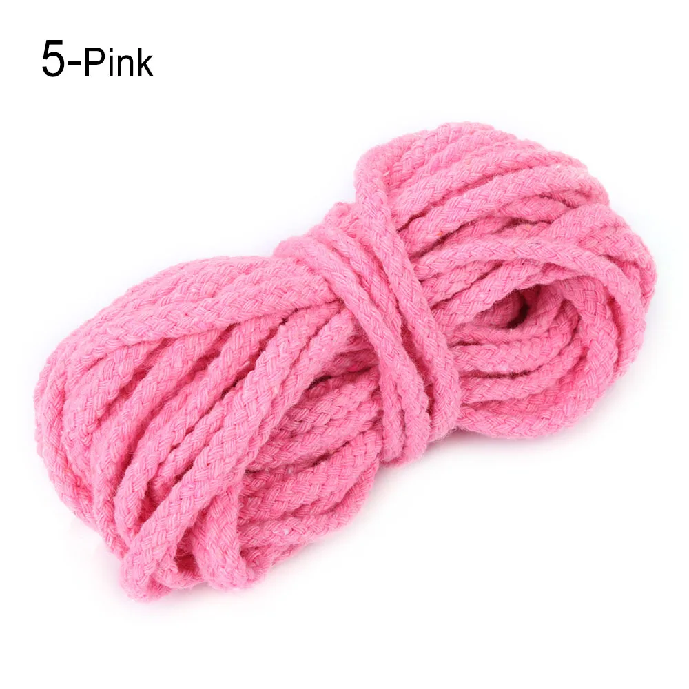 pink 10 м/рулон хлопковой веревки, декоративный скрученный шнур для украшения ручной работы, шнурок для самостоятельного изготовления, шнурок, цветные нити - Цвет: pink