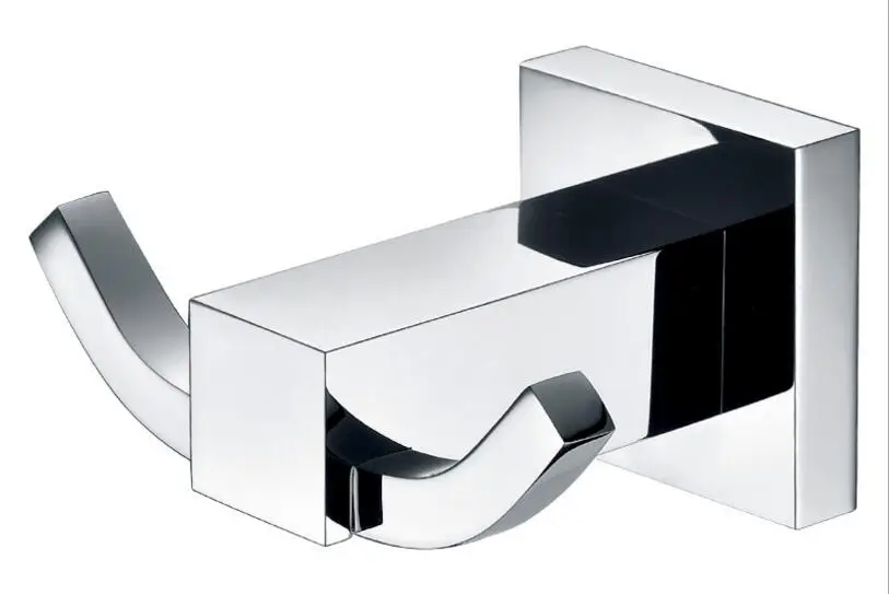 Двойной Крючок для полотенец крючок одежды твердая латунь хромированная отделка