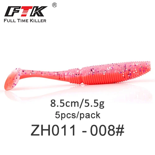 5pcs-ZH011-008 Приманка для рыбалки от ftk 70 мм/75 мм/85 мм/100 мм воблеры Shad Карп мягкие приманки для рыбалки Swimbaits силиконовые джиг искусственные приманки - Цвет: 5pcs-ZH011-008