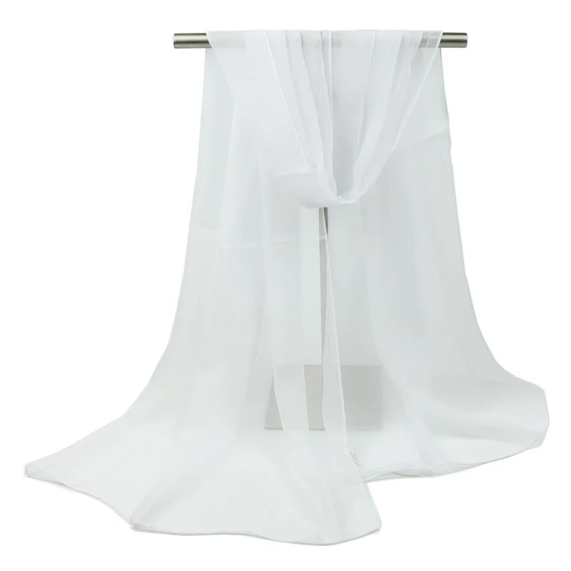 Однотонный фиолетовый женский шарф 150*90 см простой пузырьковый шифоновый хиджаб