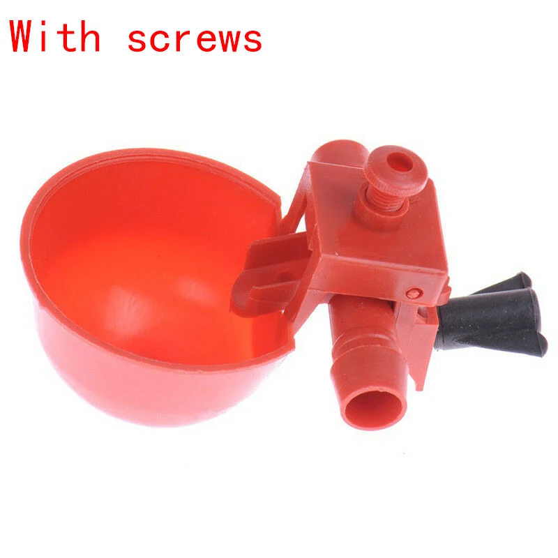 With screws 2/5 шт автоматическая машина для птицы курятник кормов для птицы питьевой воды чашки поилка для чашки поливальщик поилка для кур птицы приготовления чаши - Цвет: With screws