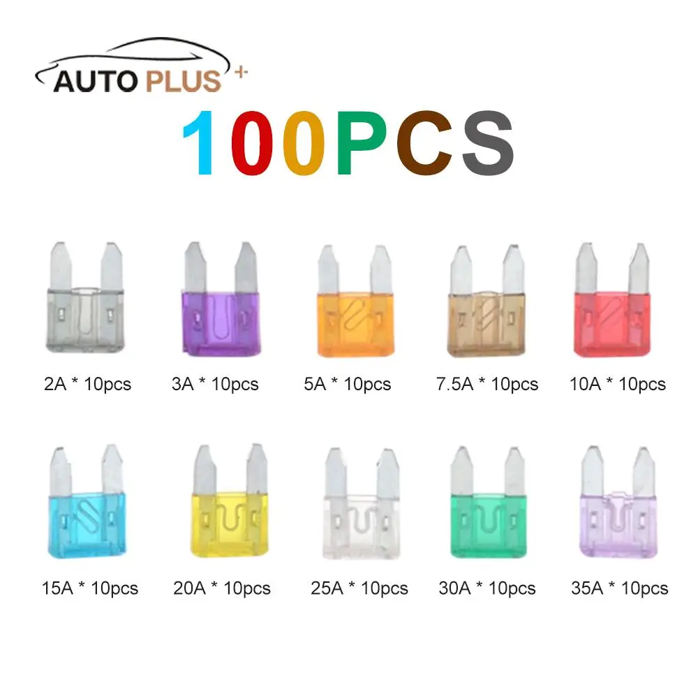 100 шт. автомобильный мини-предохранитель с цветовой кодировкой для 10 ампер