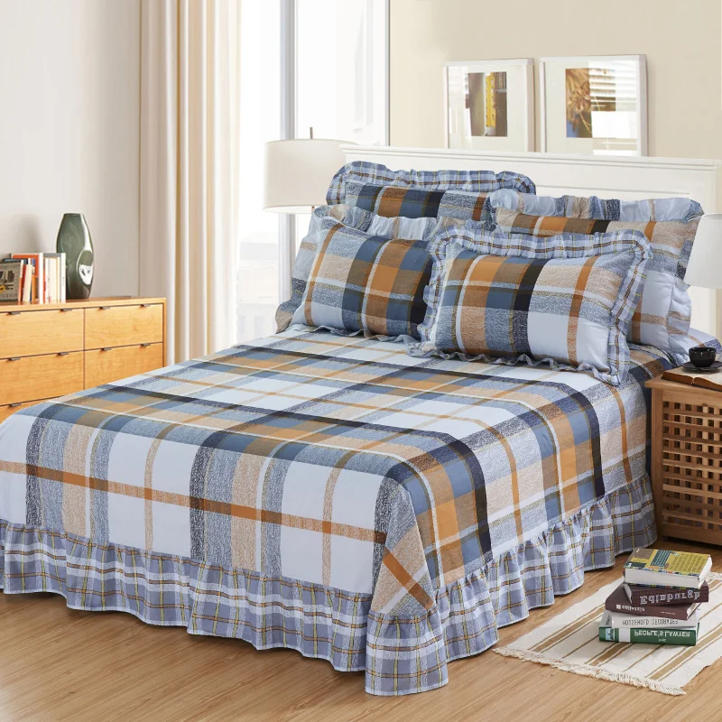 Двуспальный комплект постельного белья из 3 предметов наволочки в клетку с