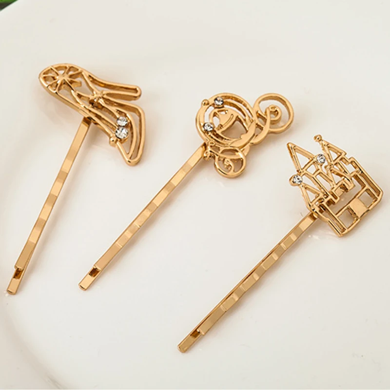 Заколки для волос на высоких каблуках с изображением Золушки|hair clip|golden hair cliphair pins