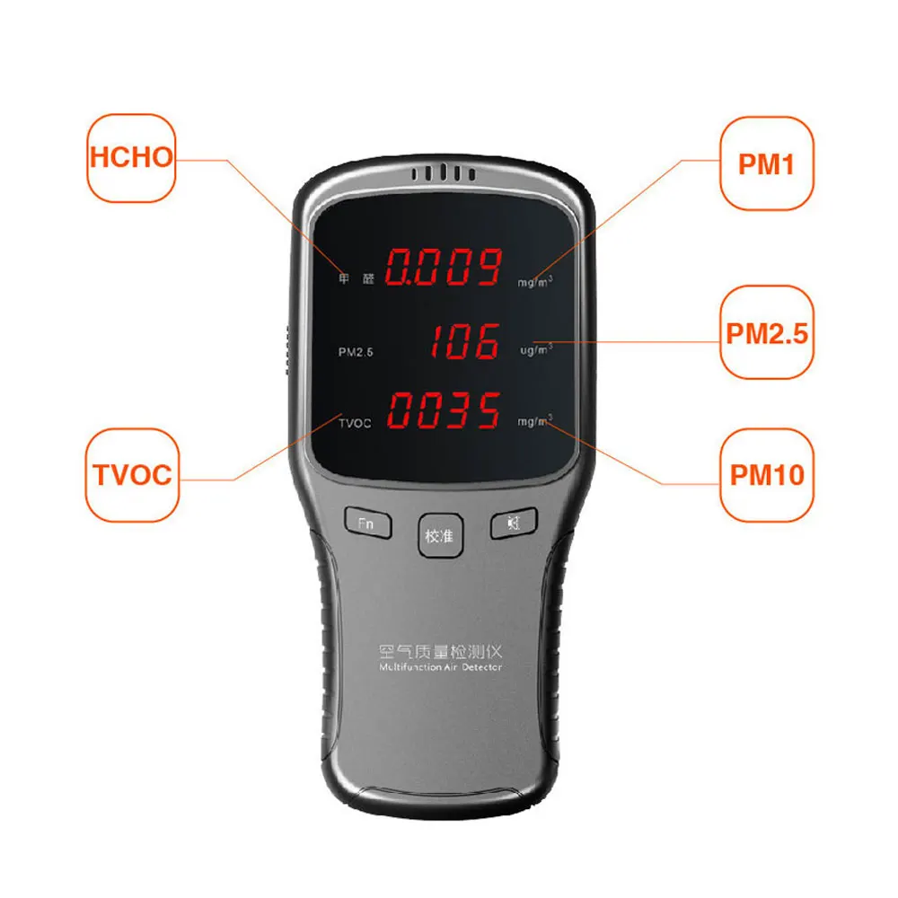 Цифровой Formadeyde детектор HCHO TVOC PM1.0 PM2.5 PM10 с маска газоанализатор бытовой тестер