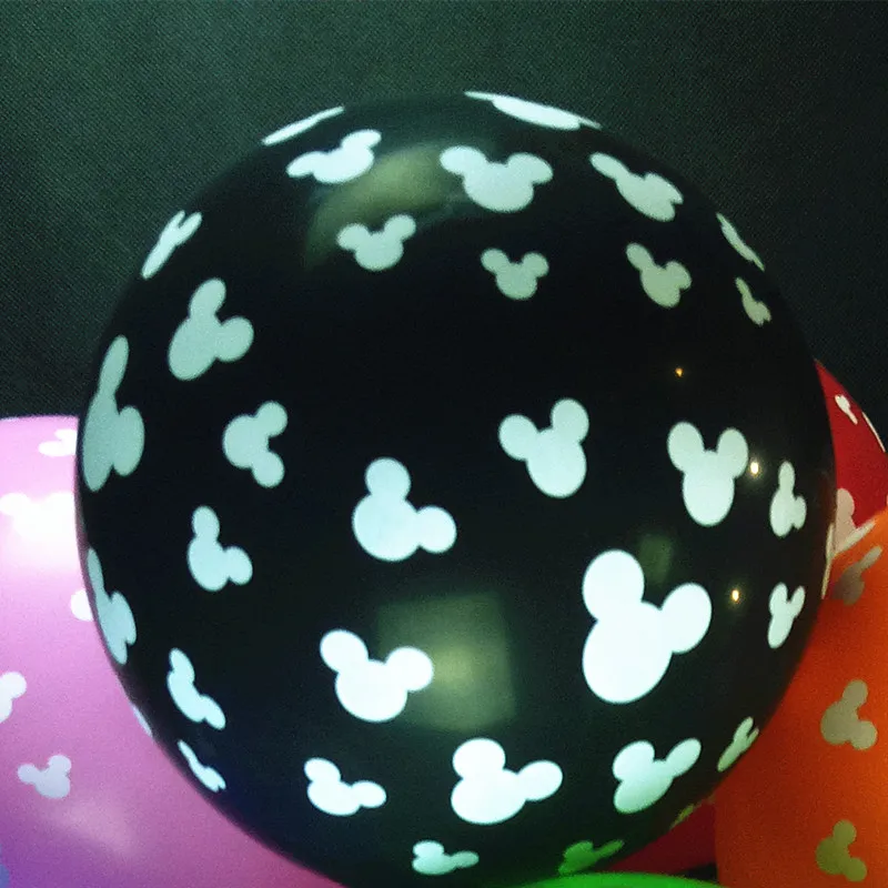 100P латексный шар 12 дюймов черный микки голова Минни латексные шары День рождения