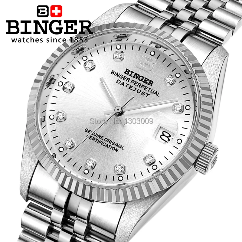 Free shipping Hot Fashion Men Top Brand BINGER Watches Automatic Mechanical Male Table Luxury Gold Watch steel