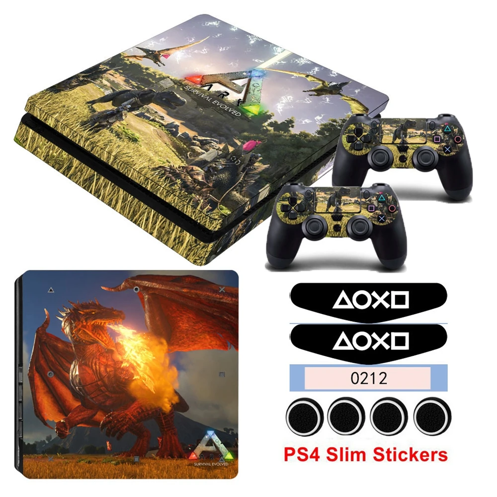 Виниловые наклейки ARK Survival Evolved Cover Skin для Playstation 4 Slim PS4 Slim Console защита для PS4 контроллеров игровые наклейки