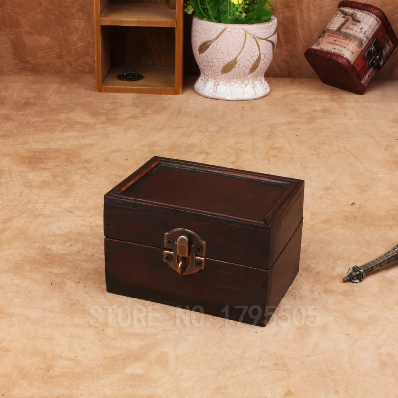 Мини ювелирные изделия Ретро металлическая деревянная коробка для хранения