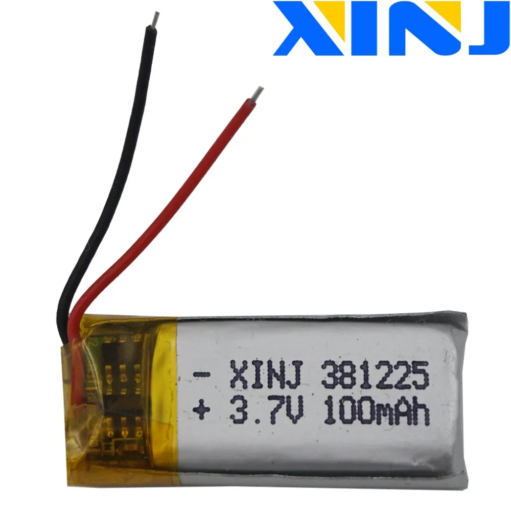 XINJ 3,7 в 100 мАч литий-полимерный аккумулятор lipo 381225 для mp3 часы динамик наушники gps Sat Nav водительский рекордер bluetooth