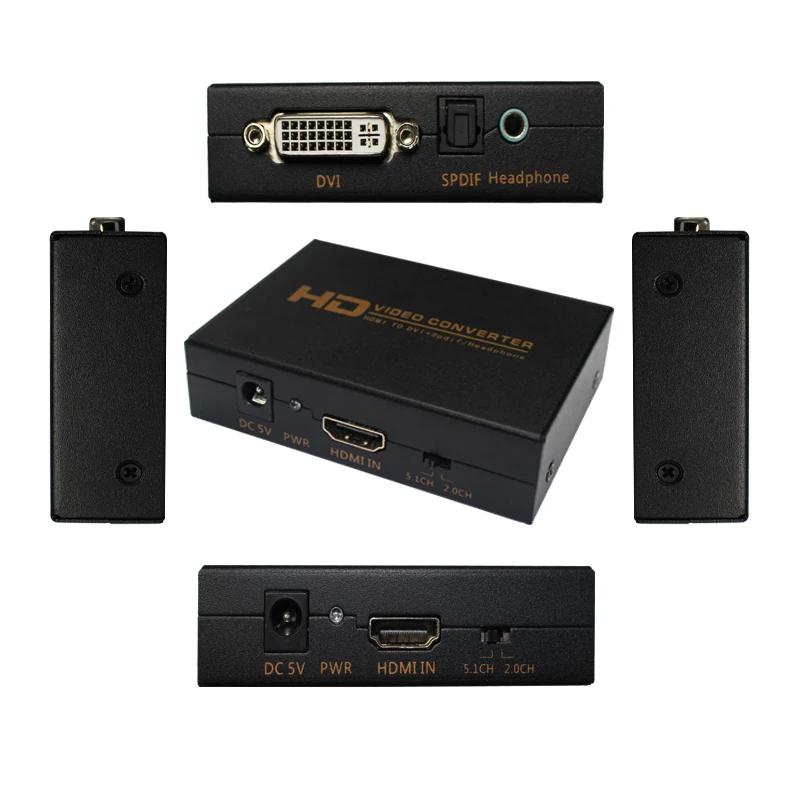 HDMI к DVI конвертер адаптер с оптическим выходом и 3,5 мм аудио разъем для HD ТВ проектор PS4 ТВ коробка