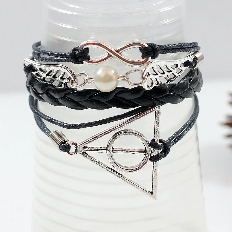 Hot Fashion Simulated Pearl Bracelet Men Women Jewelry Angel wings hand-woven Infinity Series bracelets Birthday/Christmas | Украшения и