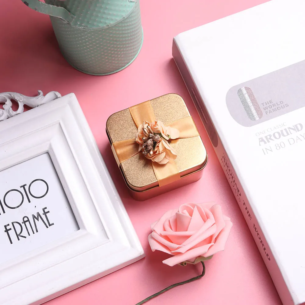 3 Форма Мини жестяная коробка с крышкой Упаковка коробки ювелирных изделий