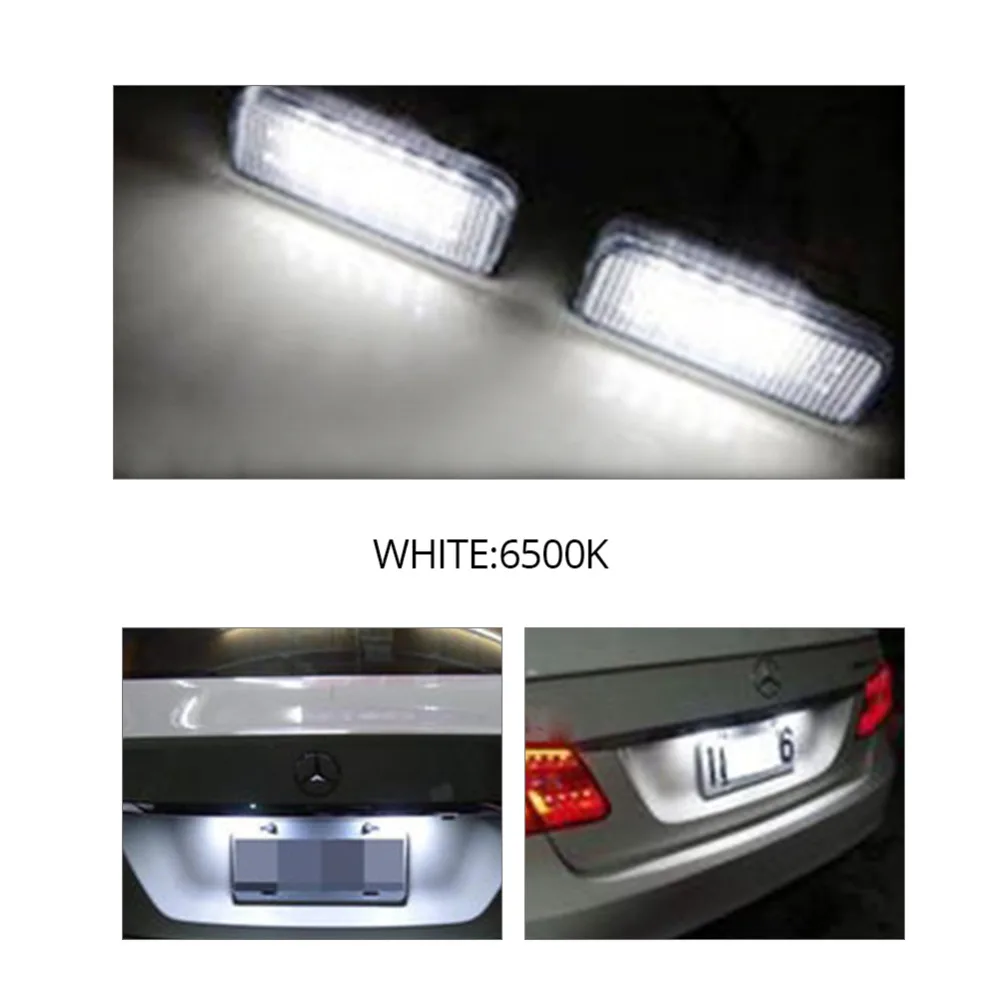 VooVoo 2 шт. 18SMD Canbus Светодиодная лампа номерного знака для Mercedes W211 W203 5D W219 R171 Benz
