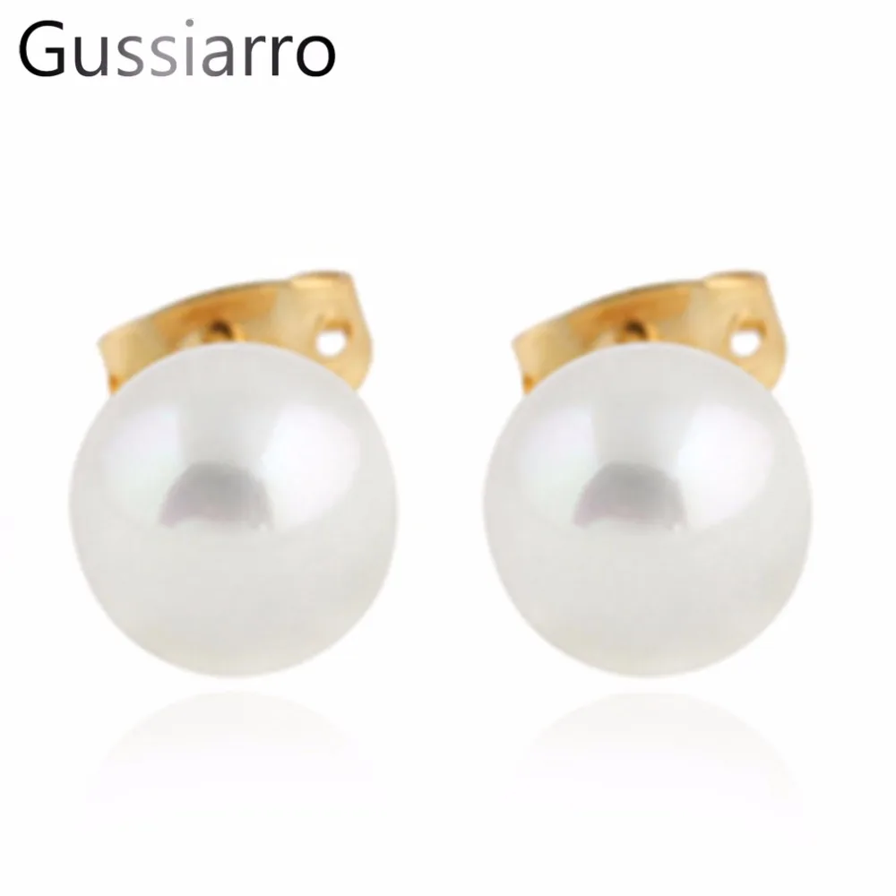 Серьги Gussiarro с ложным жемчугом ювелирные украшения белого золота брендовые