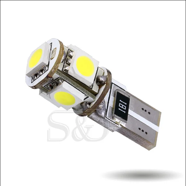 2шт T10 5 SMD чистый белый CANBUS безотказный интерьер автомобиля 194/501 W5W светодиодный